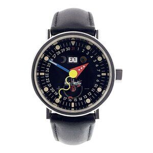 Alain Silberstein Stainless Steel Black Dial 37.5mm Automatic Men’s Watch HEBDO